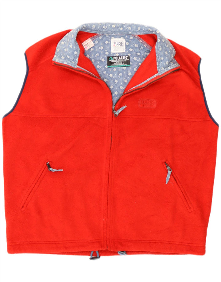 Übergroße Fleece-Weste für Damen von Think Pink, UK 16, Größe L, Rot, Polyester