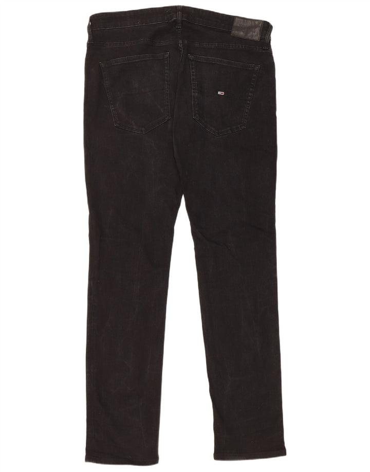Tommy Hilfiger Herren Slim Jeans W38 L34 Schwarze Baumwolle