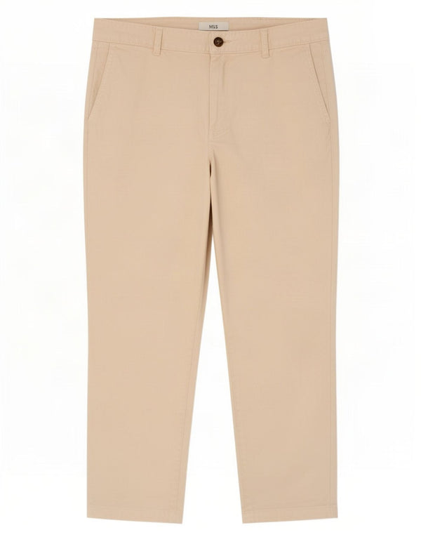 Marks & Spencer Damen Gerade Chinohose UK 14 Large W34 L29 Weiß