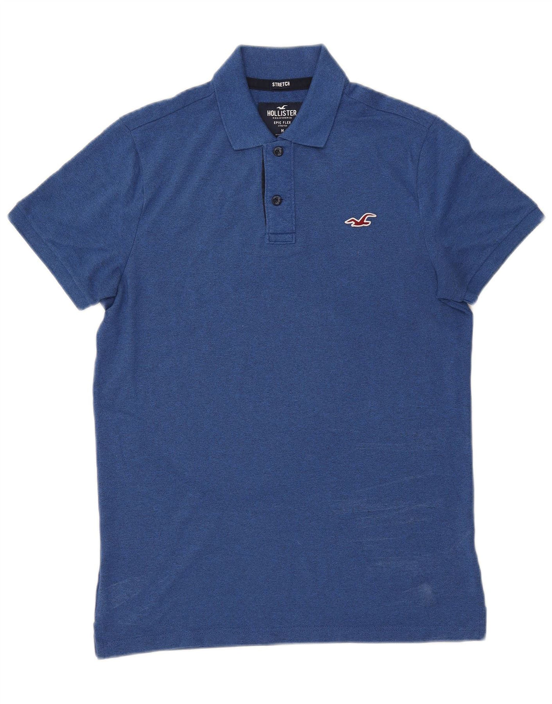 Hollister Herren Stretch-Poloshirt Mittelblau
