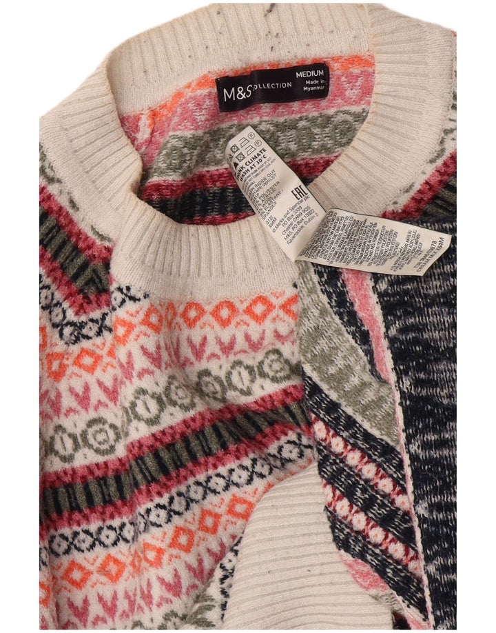 Marks & Spencer Damen-Pullover mit Rundhalsausschnitt, Gr. 14, mittelmehrfarbig