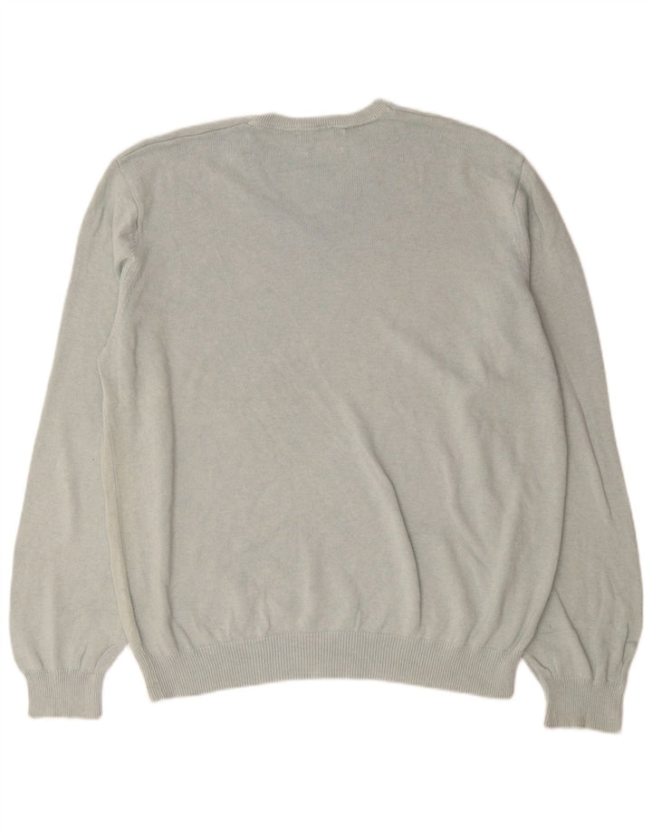 Marks & Spencer Herren-Pullover mit V-Ausschnitt, 2XL, graue Baumwolle