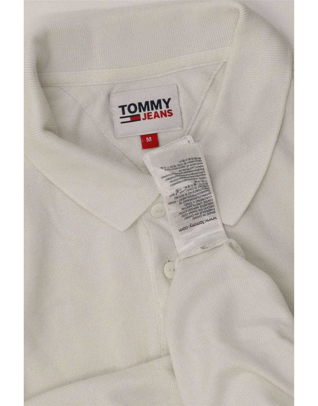 Tommy Hilfiger Herren-Poloshirt, mittelweiße Baumwolle
