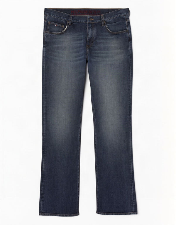 Tommy Hilfiger Herren Bootcut Jeans W38 L34 Marineblau Baumwolle