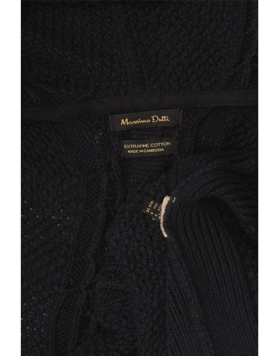 MASSIMO DUTTI Damen Longline Cardigan Pullover UK 10 Small Marineblau