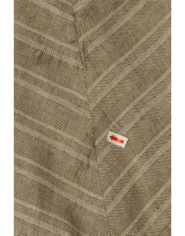 Marks & Spencer Damen Maxirock UK 14 Large W32 Graue Baumwolle mit Fischgrätenmuster