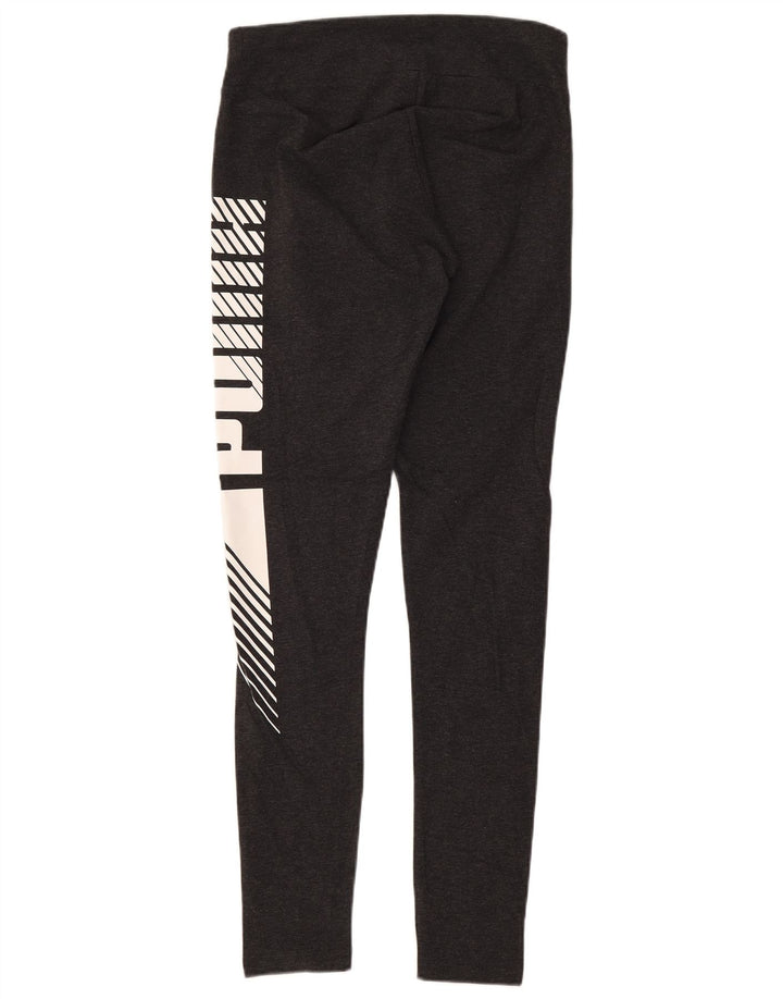 Puma Womens Graphic Leggings UK 8 Small Graue Baumwolle