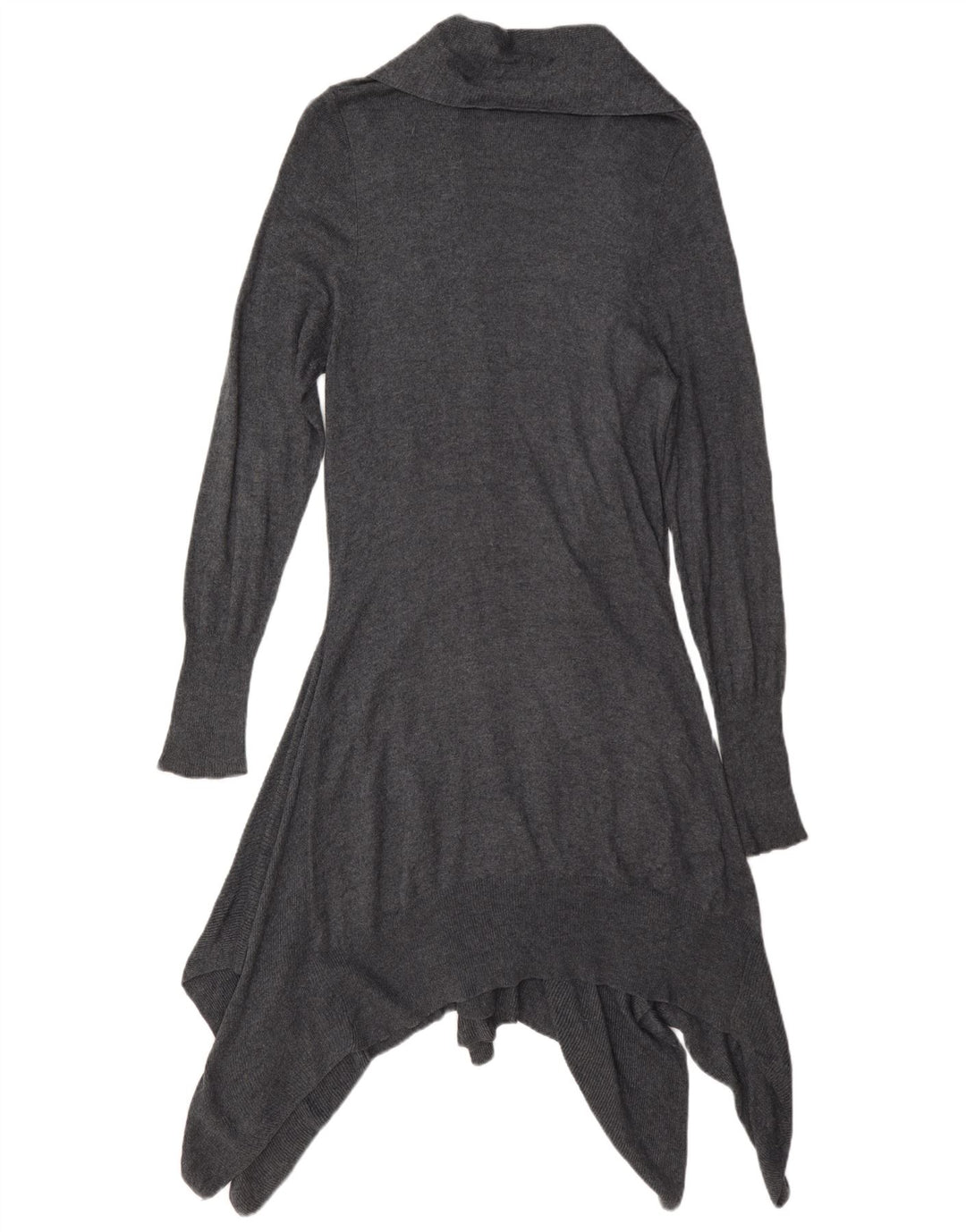 Marks & Spencer Damen Asymmetrischer Cardigan-Pullover UK 14 Mittelgrau