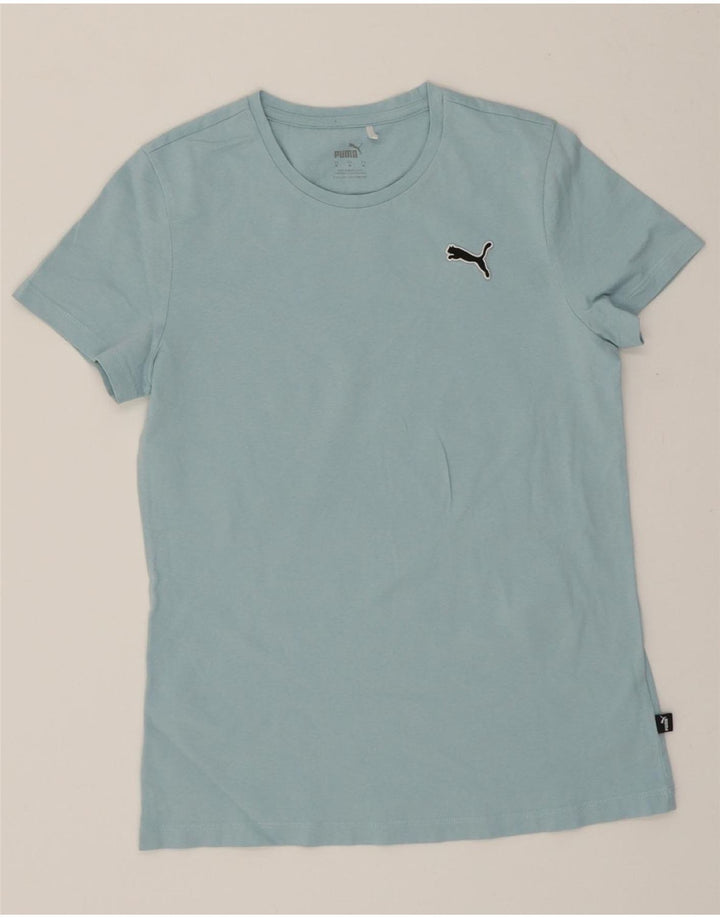 PUMA Womens Graphic T-Shirt Top UK 12 Medium Blue Cotton Vintage Puma and Second-Hand Puma from Messina Hembry 