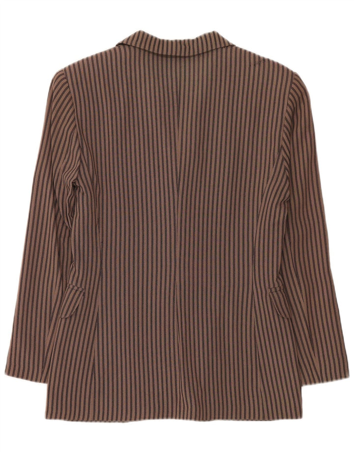 Via Dei Ciclamini Damen-Blazer mit 3 Knöpfen, Gr. 10, klein, braun gestreift