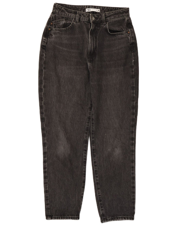 Zara Damen High Waist Tapered Jeans EU 38 Small W28 L27 Grau