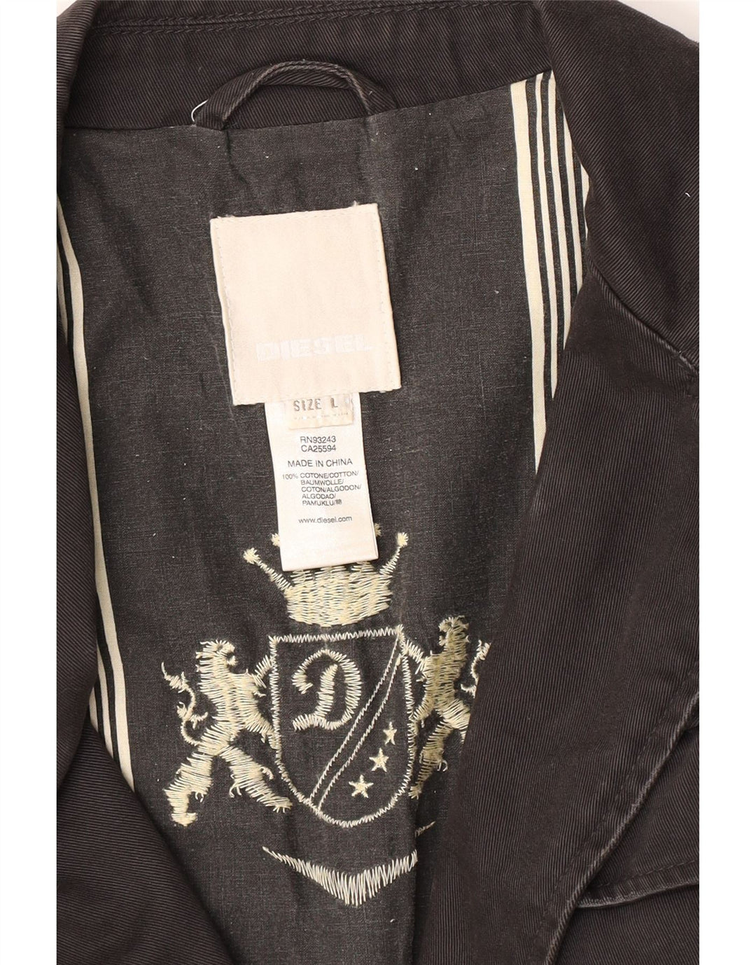 Diesel Herren Militär Militärjacke UK 40 Large Schwarz