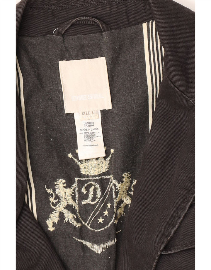 Diesel Herren Militär Militärjacke UK 40 Large Schwarz