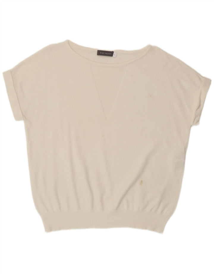 MINT VELVET Damen-Blusenoberteil mit lockerer Passform, UK-Größe 12, Mittelweiß, Polyamid