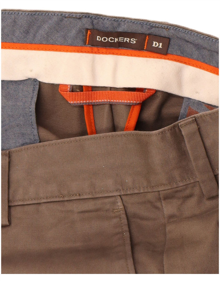 Dockers Gerade Chinohose für Herren, W34, L32, Grau, Baumwolle