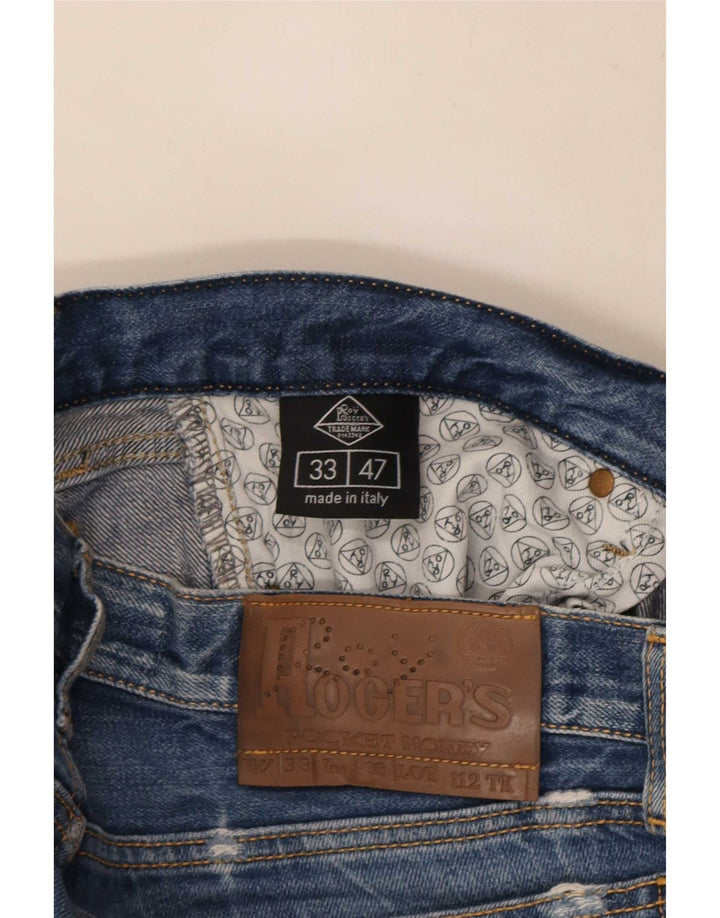 Roy Rogers Herren Distressed Denim Shorts W33 Mittelblaue Baumwolle