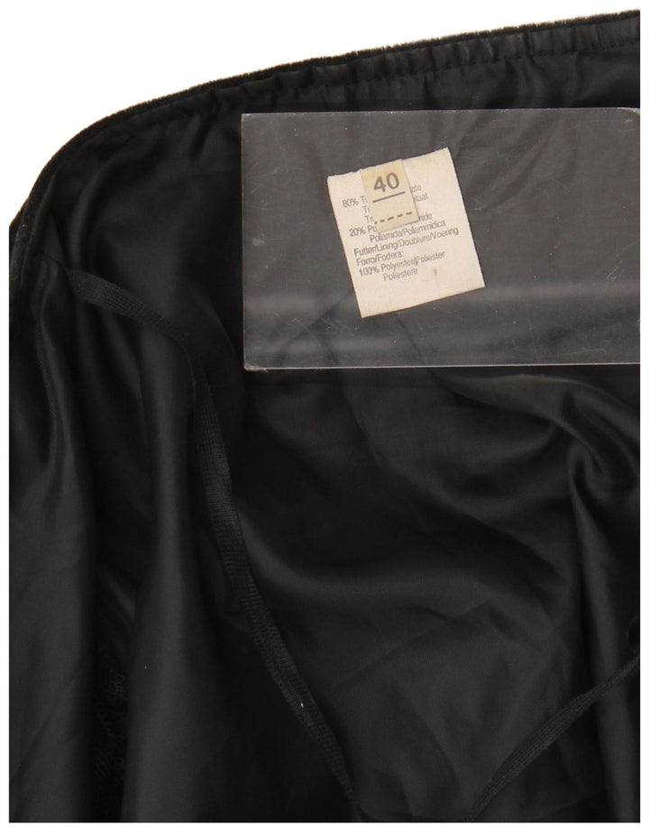 VINTAGE Damen Bolerojacke IT 40 Small Schwarz Triacetat