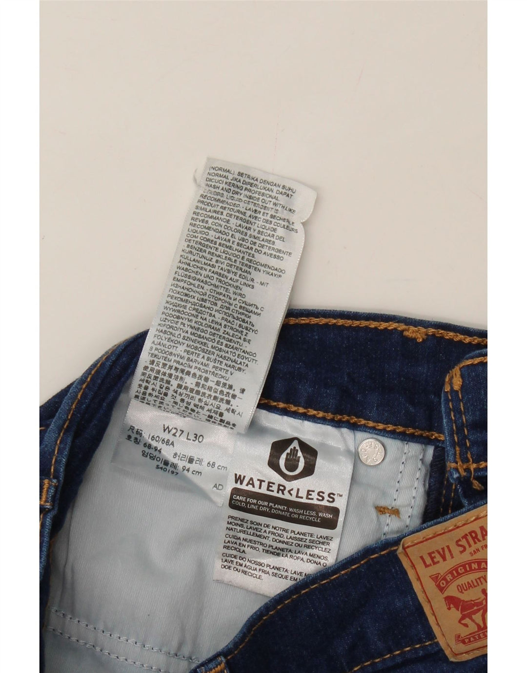 LEVI'S Womens Skinny Jeans W27 L30 Blue Cotton Vintage Levi's and Second-Hand Levi's from Messina Hembry 