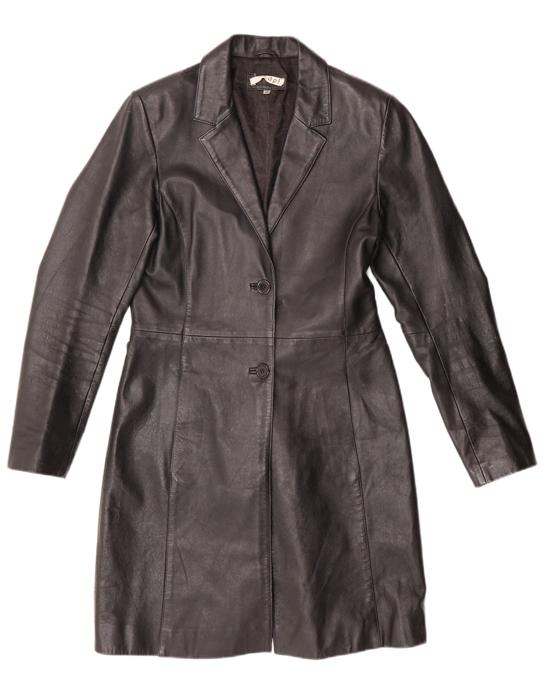 DPL Damen Ledermantel UK 10 Small Schwarzes Leder