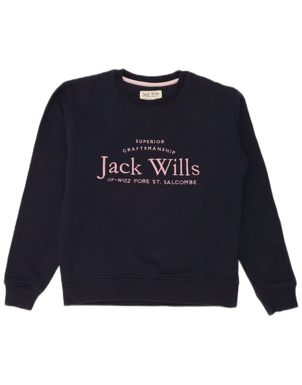 Jack Wills Mädchen-Sweatshirt mit Grafik, Marineblau, Baumwolle, 12–13 Jahre