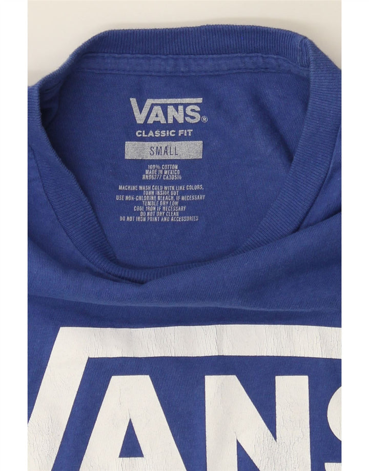VANS Mens Classic Fit Graphic T-Shirt Top Small Blue Cotton Vintage Vans and Second-Hand Vans from Messina Hembry 
