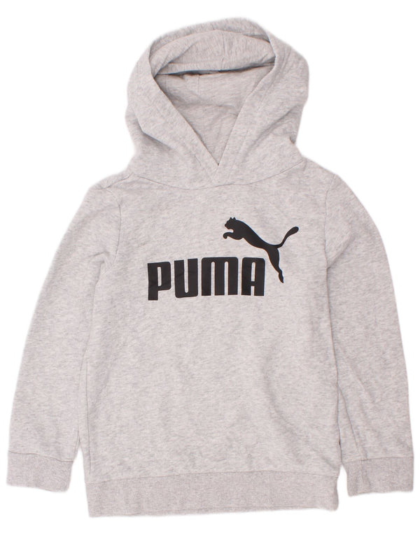 Puma Jungen Graphic Hoodie Pullover 5–6 Jahre XS Graue Baumwolle