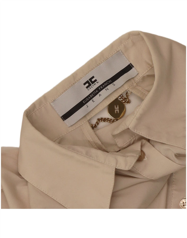 Elisabetta Franchi Damen Celyn B Hemdbluse UK 12 Medium Beige