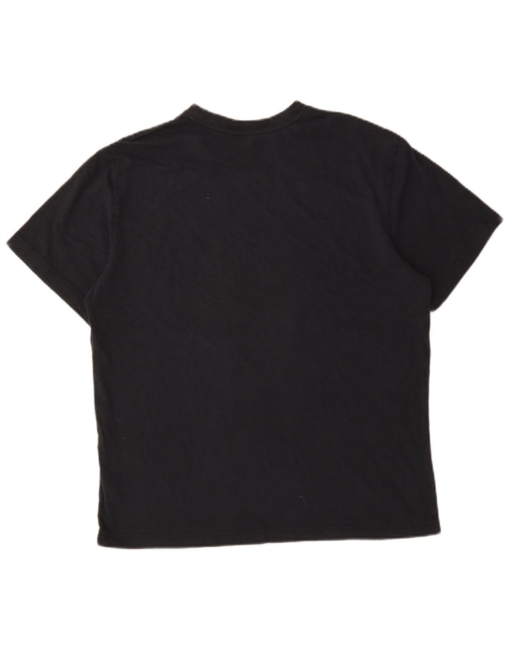 Reebok Herren Graphic T-Shirt Top Large Schwarz Baumwolle