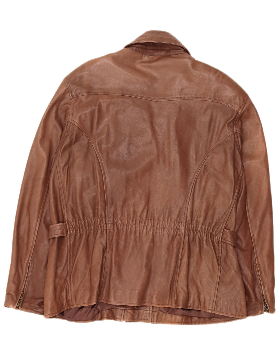 Vintage Damen Übergroße Lederjacke UK 18 XL Braunes Leder