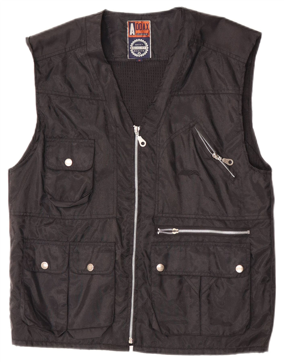 Vintage Herren Utility Gilet UK 38 Mittelschwarzes Nylon