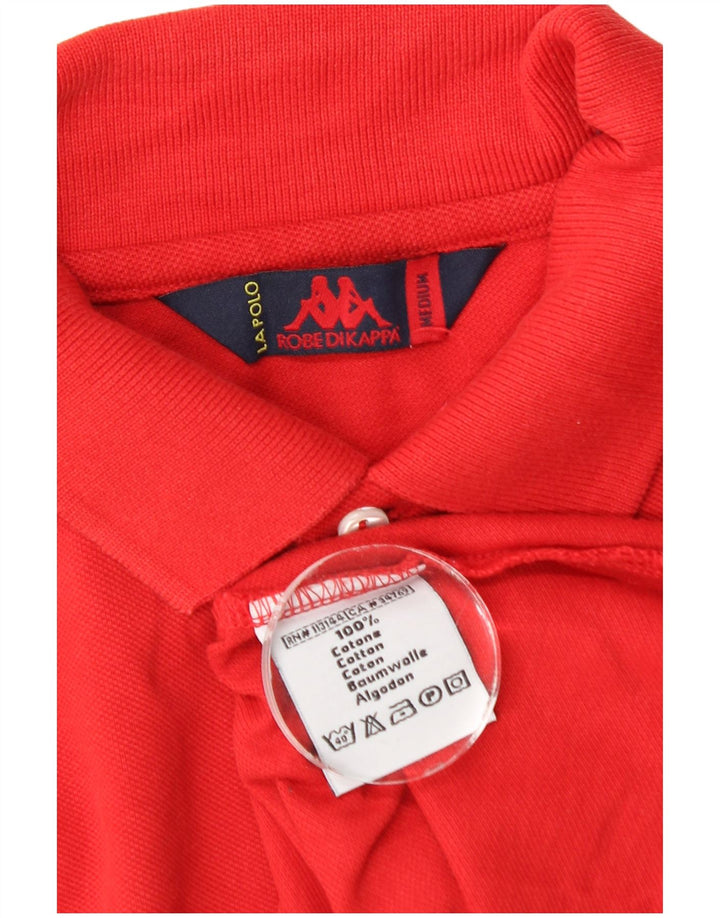 Kappa Herren-Langarm-Poloshirt aus mittelroter Baumwolle