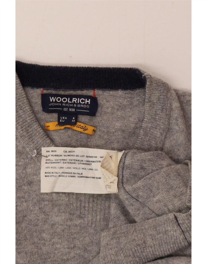 Woolrich Herren-Pullover mit Rundhalsausschnitt, kleine graue Wolle