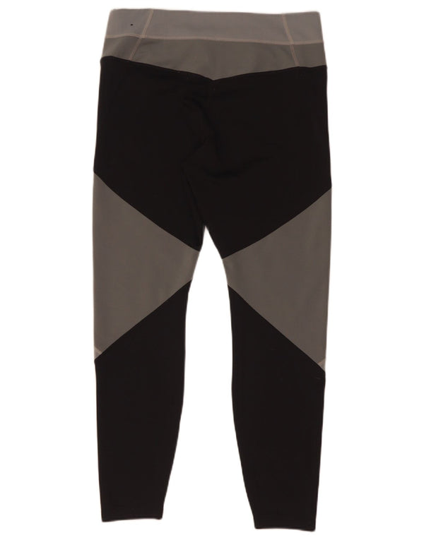 Nike Womens Dri Fit Crop Leggings UK 14 Large Mehrfarbiger Farbblock