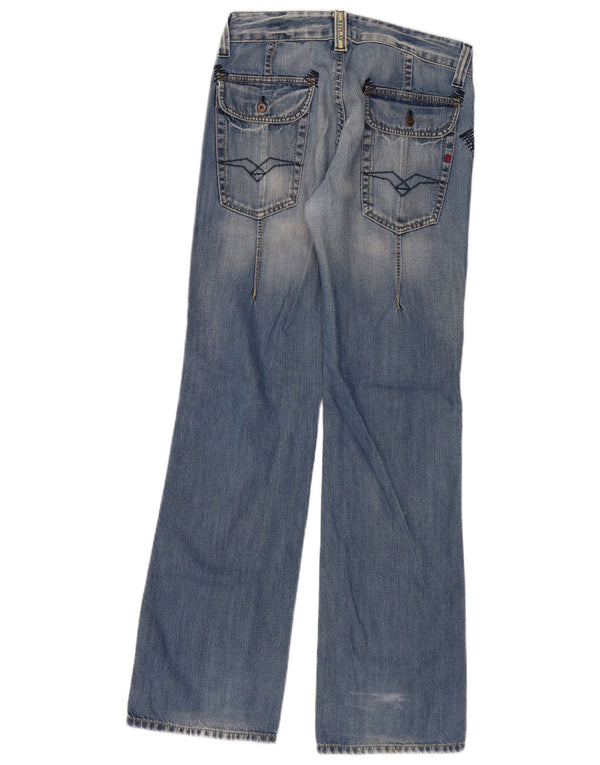 Replay Damen Straight Jeans W30 L34 Blaue Baumwolle