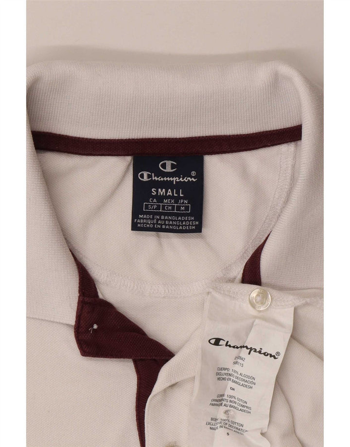 Champion Herren-Kurzarm-Poloshirt, Größe S, weiße Baumwolle