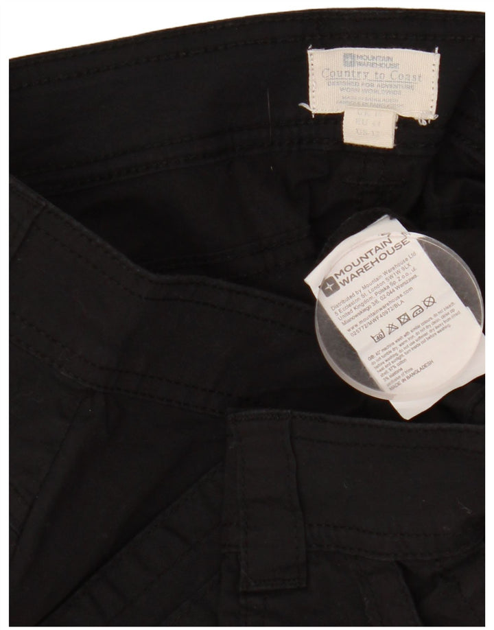 Mountain Warehouse Chino-Shorts für Damen, XL, W36, schwarze Baumwolle