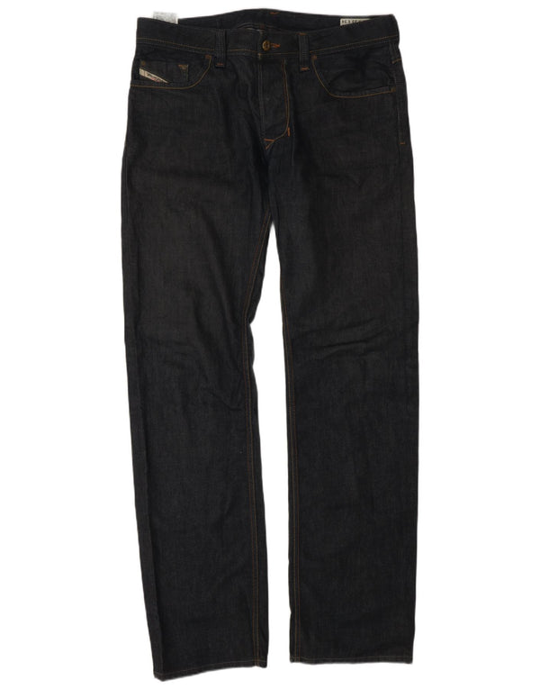 Diesel Herren Straight Jeans W33 L34 Marineblaue Baumwolle
