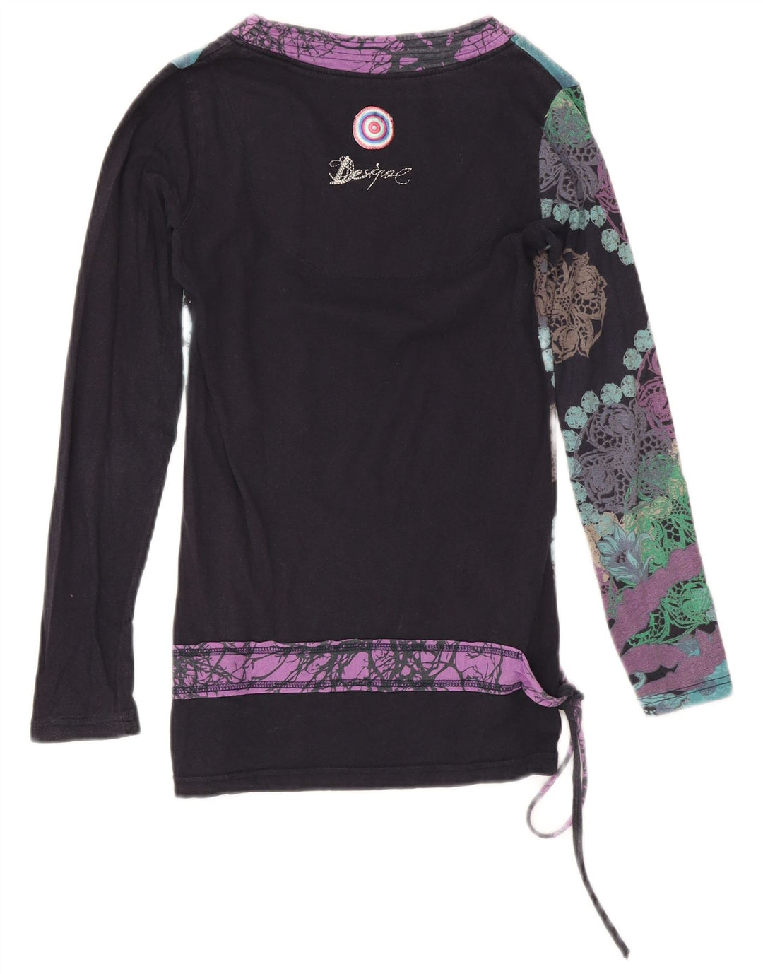 Desigual Damen Langarm-Blusenoberteil UK 12 Medium Mehrfarbig mit Blumenmuster