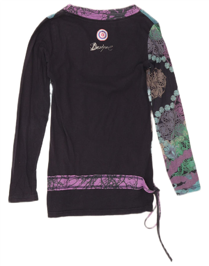Desigual Damen Langarm-Blusenoberteil UK 12 Medium Mehrfarbig mit Blumenmuster