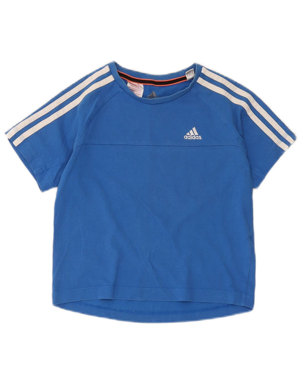 Adidas Jungen Climalite T-Shirt Top 7–8 Jahre, blaue Baumwolle