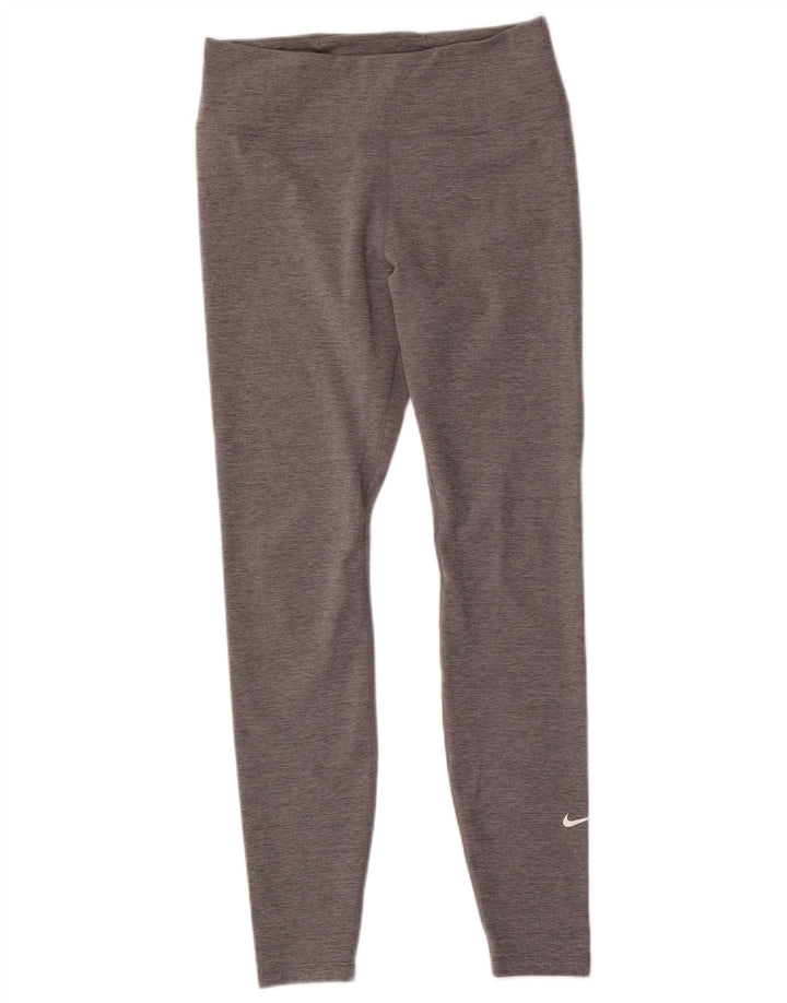 Nike Damen Leggings UK 14 Mittelgraues Polyester
