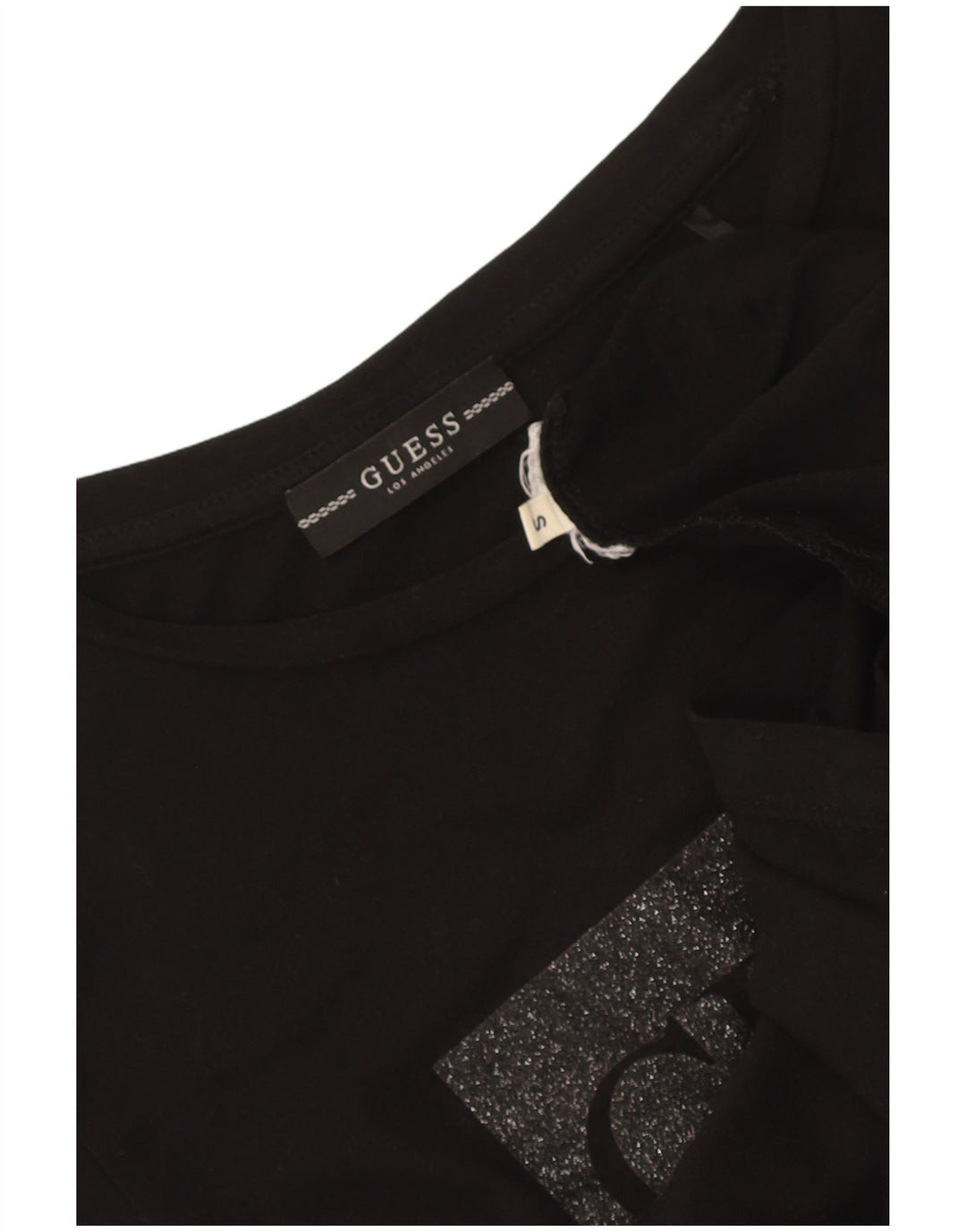 Guess Grafik-T-Shirt für Damen, UK 10, Größe S, Schwarz