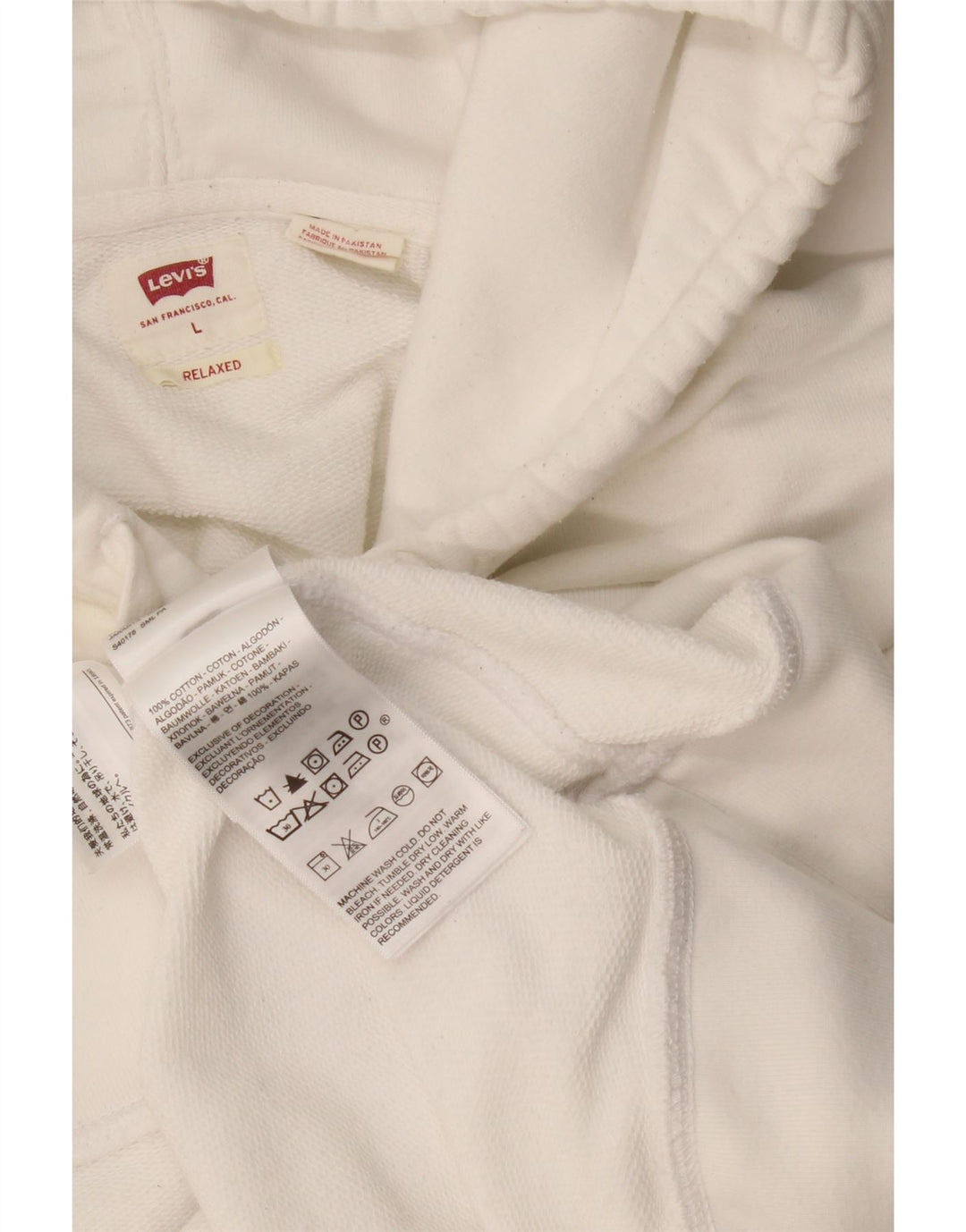 Levi's Herren Relaxed Hoodie Pullover Große weiße Baumwolle