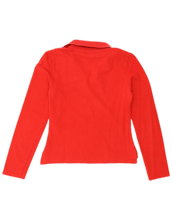 Ralph Lauren Langarm-Poloshirt für Damen, UK 10, Größe S, Rot, Baumwolle