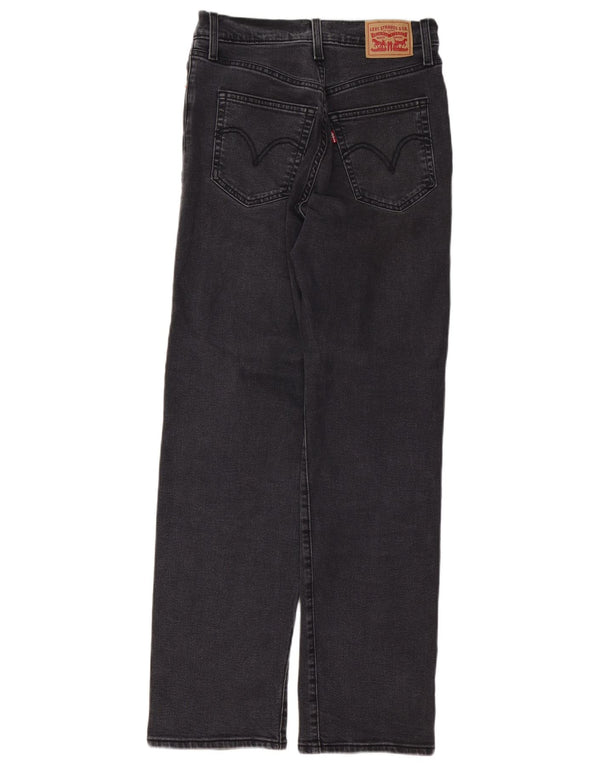 Levi's Damen Ribcage Straight Jeans W27 L31 Schwarze Baumwolle