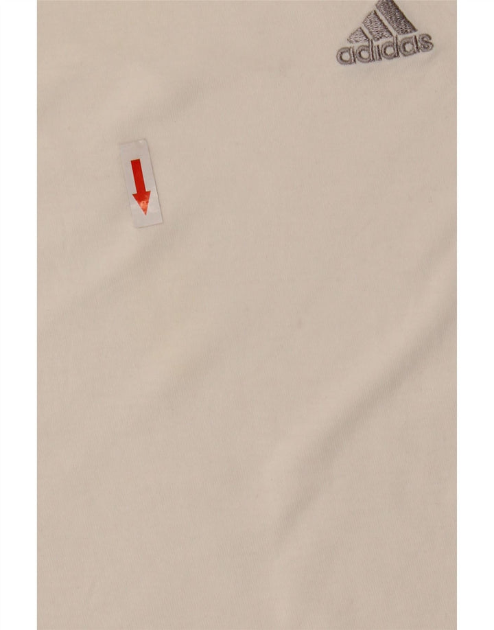 Adidas Damen T-Shirt Top UK 14 Mittelweiße Baumwolle