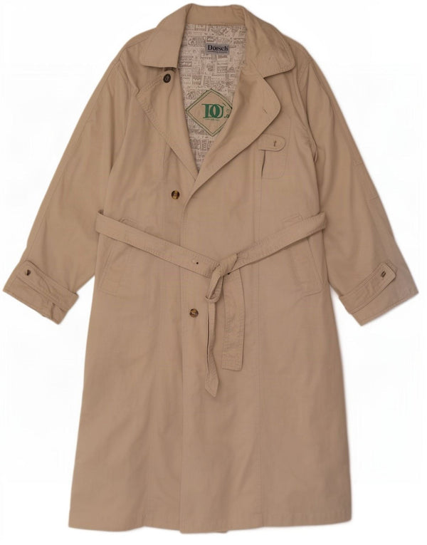 Vintage Mens Trench Coat UK 38 Medium Beige