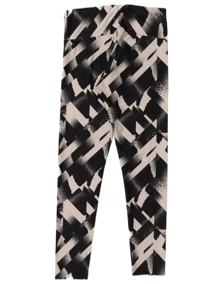 Puma Damen Leggings UK 12 Medium Schwarz Geometrisch