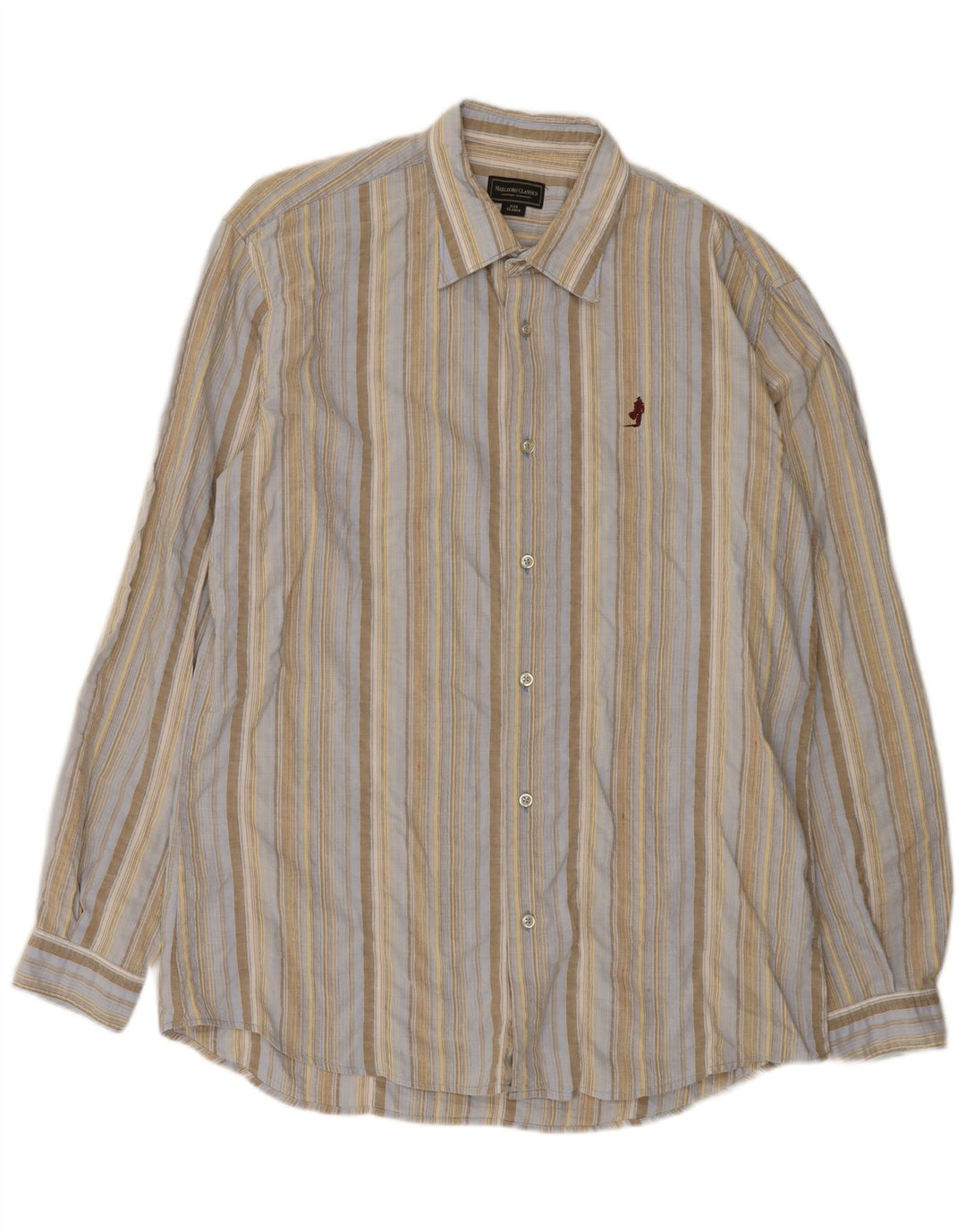 Marlboro Classics Herrenhemd XL blau gestreift aus Baumwolle