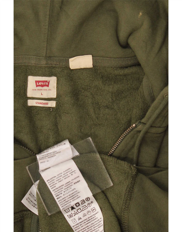 Levi's Herren Standard-Kapuzenpullover mit Reißverschluss, groß, Khaki, Baumwolle